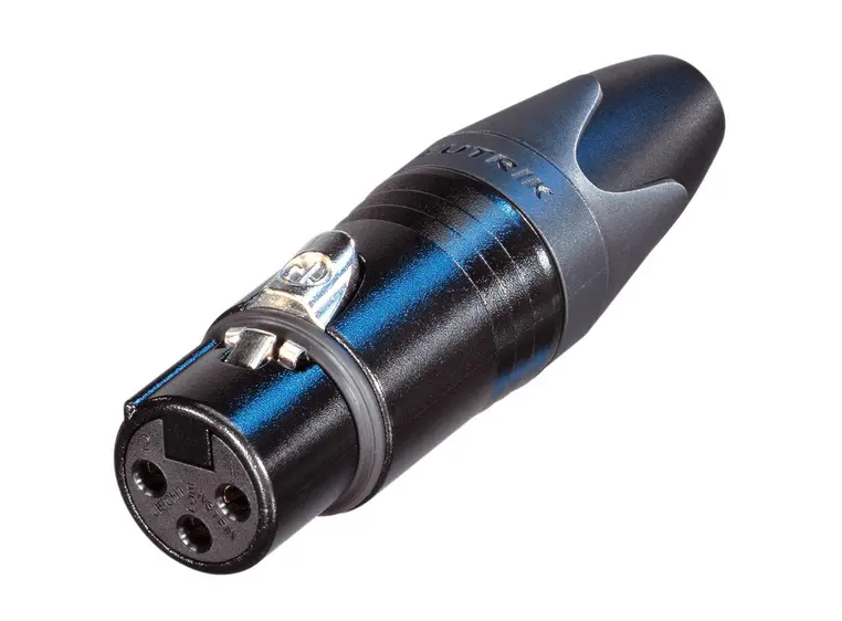 Neutrik xlr plugg 3p - hunn sort (3FXX-BAG) 